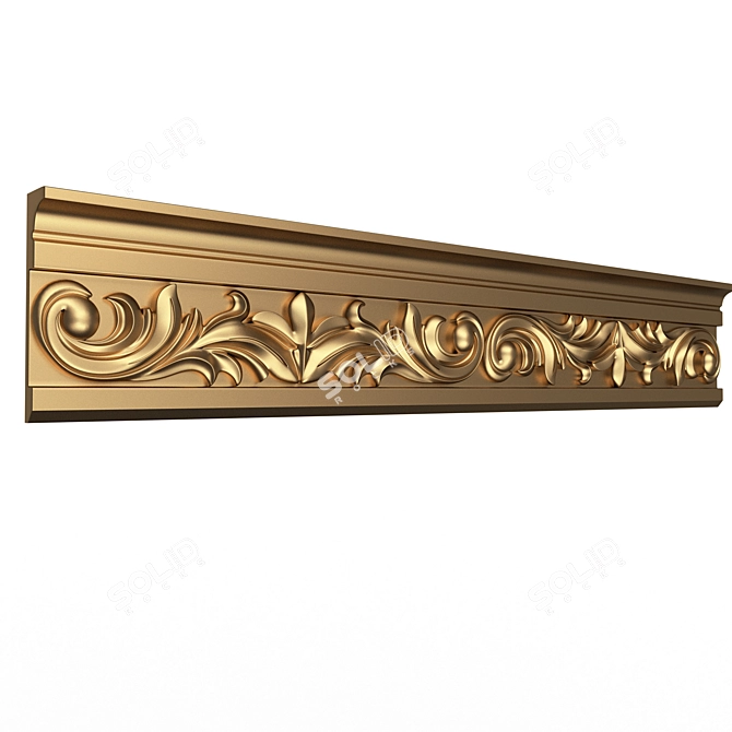 Ornate Cornice Molding Set 3D model image 3