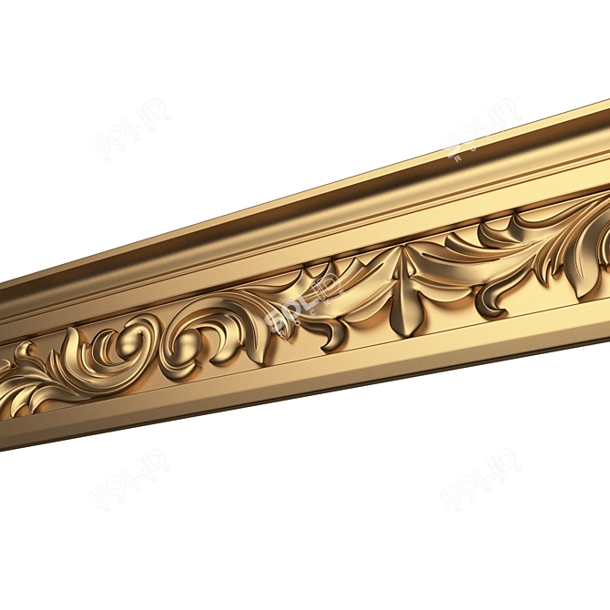 Ornate Cornice Molding Set 3D model image 4