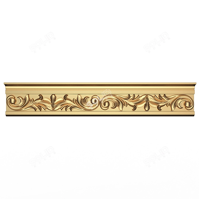 Ornate Cornice Molding Set 3D model image 6