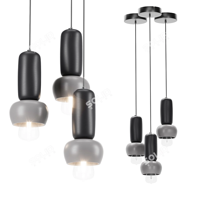  Modern Metal Ceiling Light Fixture 3D model image 1