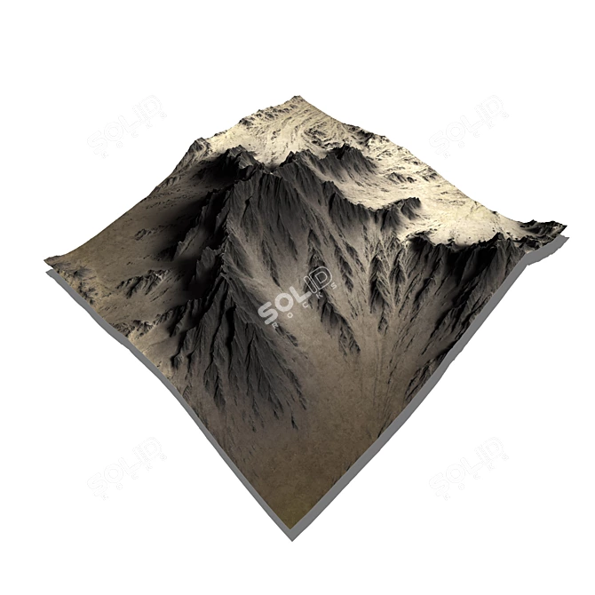 Snow-Covered Mountains 3D Model 3D model image 1