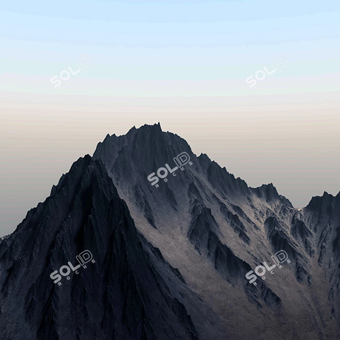 Snow-Covered Mountains 3D Model 3D model image 4