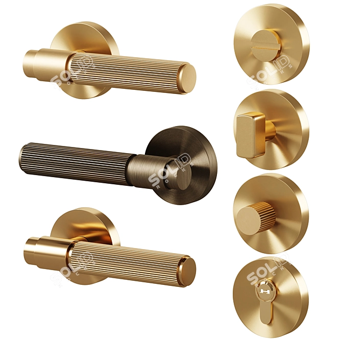  Levva Lever Door Handles Set 3D model image 1