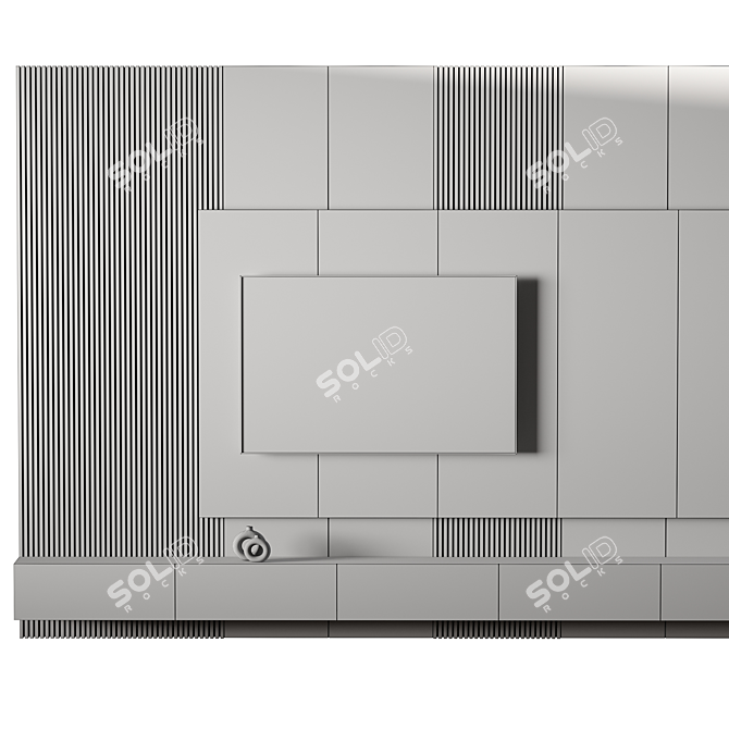 Modern TV Wall Set 08 3D model image 4