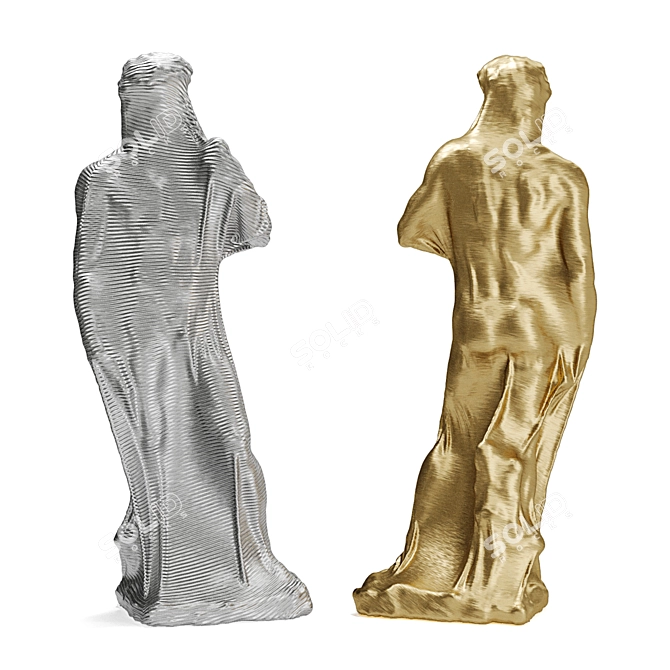 Metal David Blanket Sculpture Art 3D model image 1