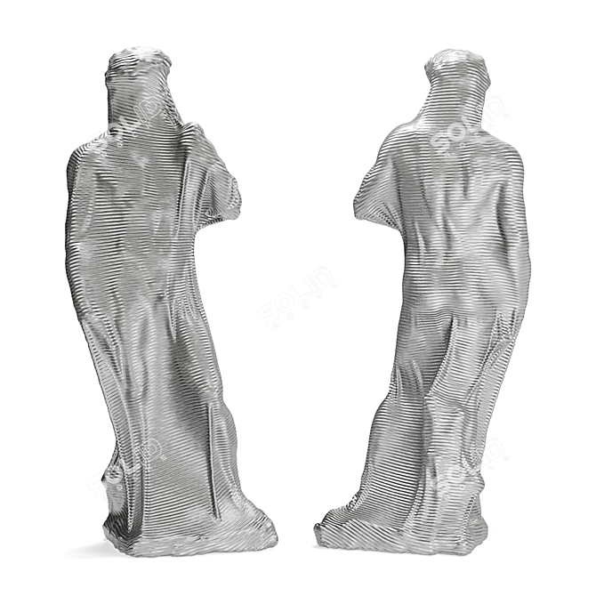 Metal David Blanket Sculpture Art 3D model image 5