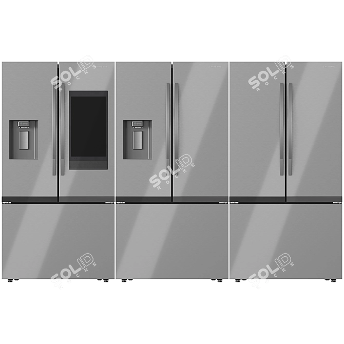 Samsung Mega Capacity Refrigerator Set 3D model image 6