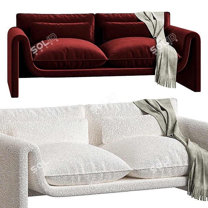 Ainsley Boucle U-Shape Luxury Sofa 3D model image 1