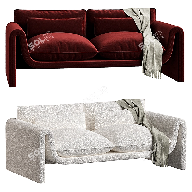 Ainsley Boucle U-Shape Luxury Sofa 3D model image 2