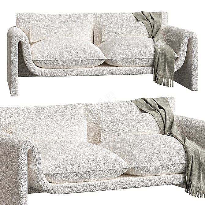 Ainsley Boucle U-Shape Luxury Sofa 3D model image 3