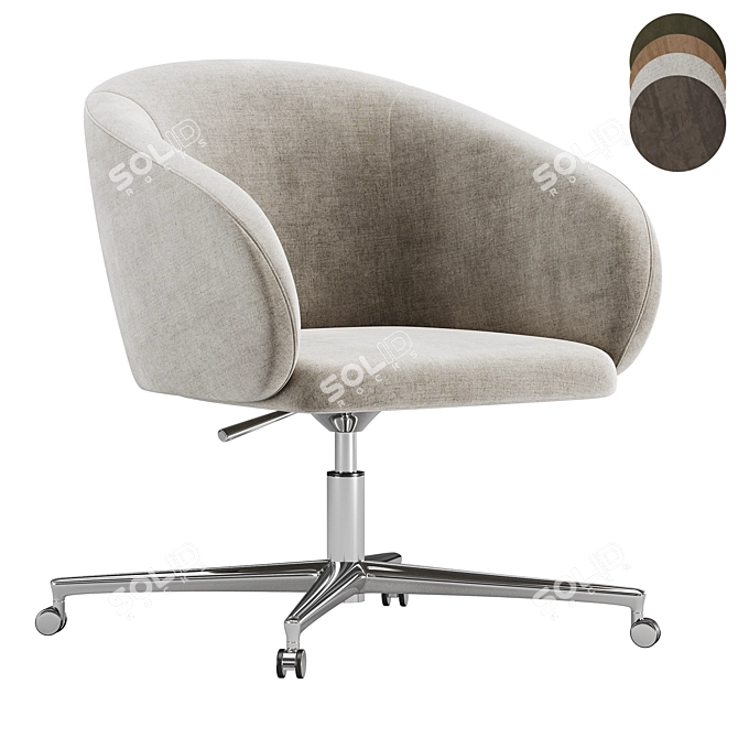 Modern Swivel Armchair by Zilioaldo 3D model image 1