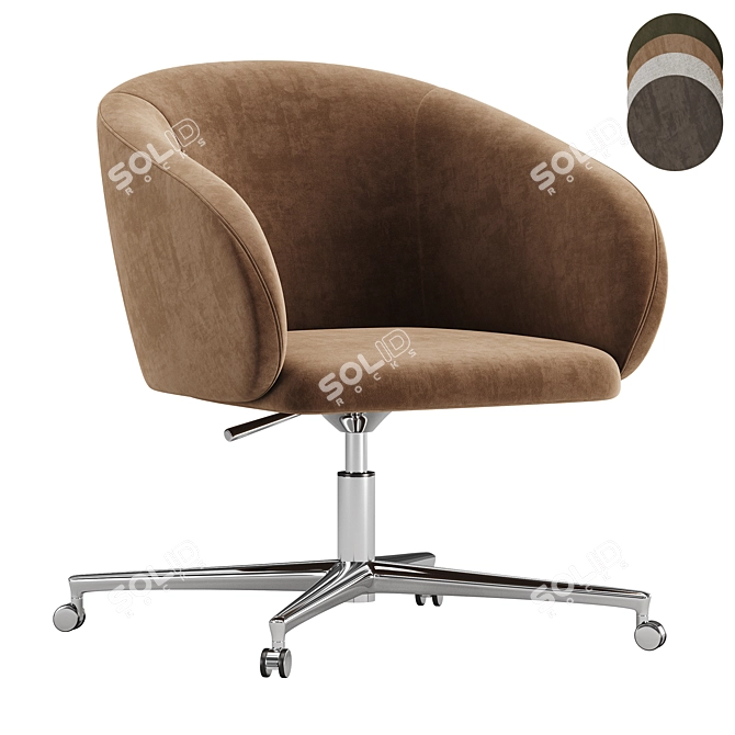 Modern Swivel Armchair by Zilioaldo 3D model image 2