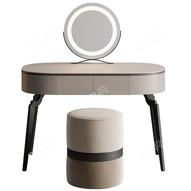 Modern Dressing Table with Mirror 3D model image 4