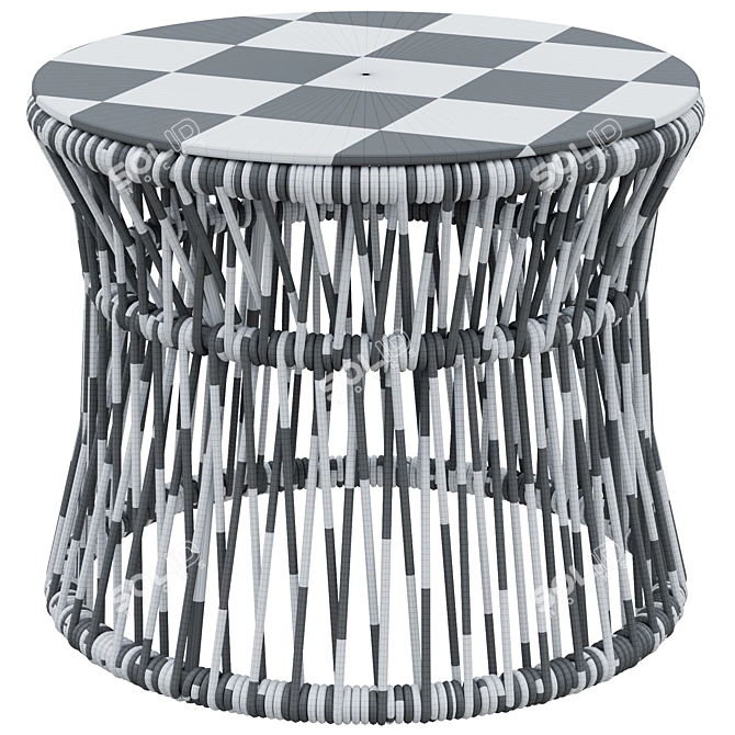 Modern Black Polyvinyl Side Table 3D model image 6