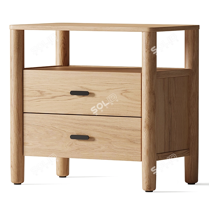 Hargrove Grand Nightstand: Elegant Storage Solution 3D model image 1