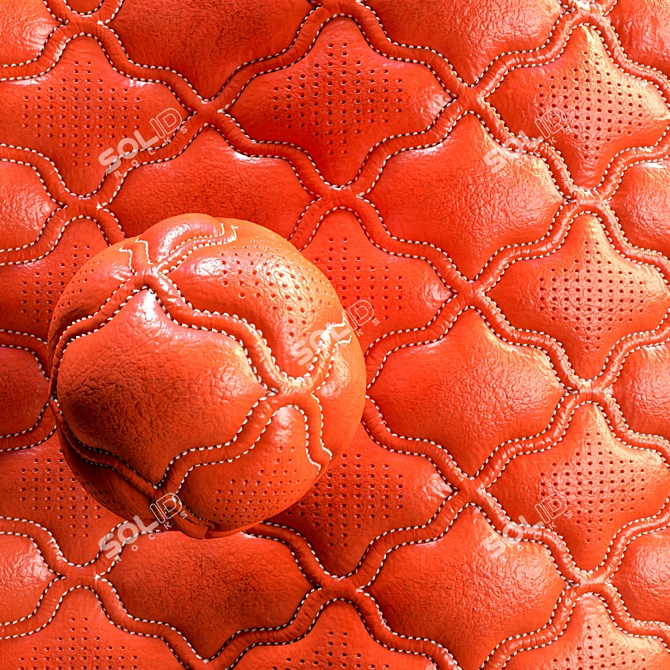 Stitched Embossed Leather Fabric Set 3D model image 4