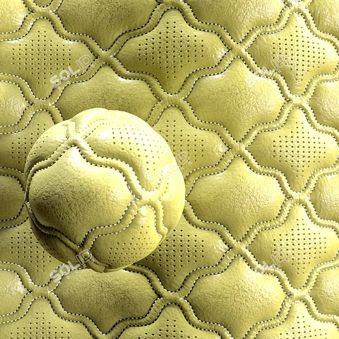 Stitched Embossed Leather Fabric Set 3D model image 5