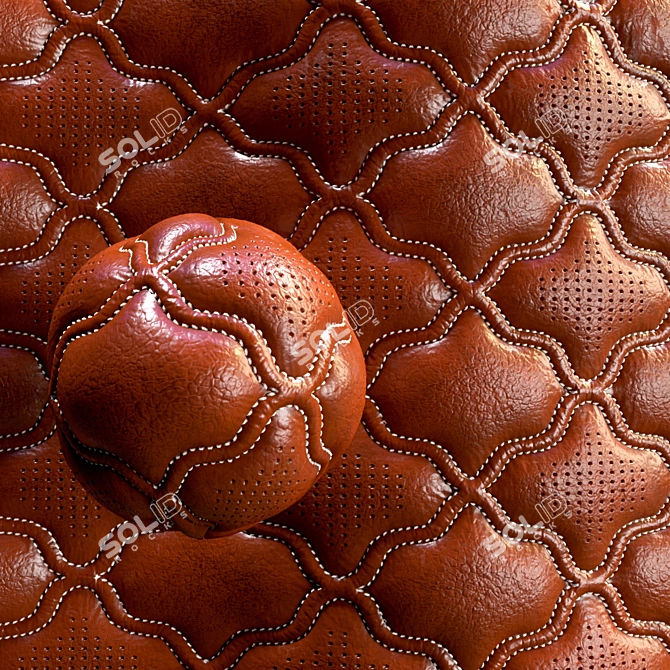 Stitched Embossed Leather Fabric Set 3D model image 6