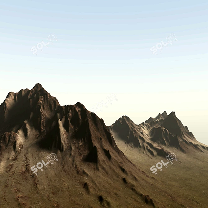 Snowy Mountain Peak 3D Model 3D model image 4