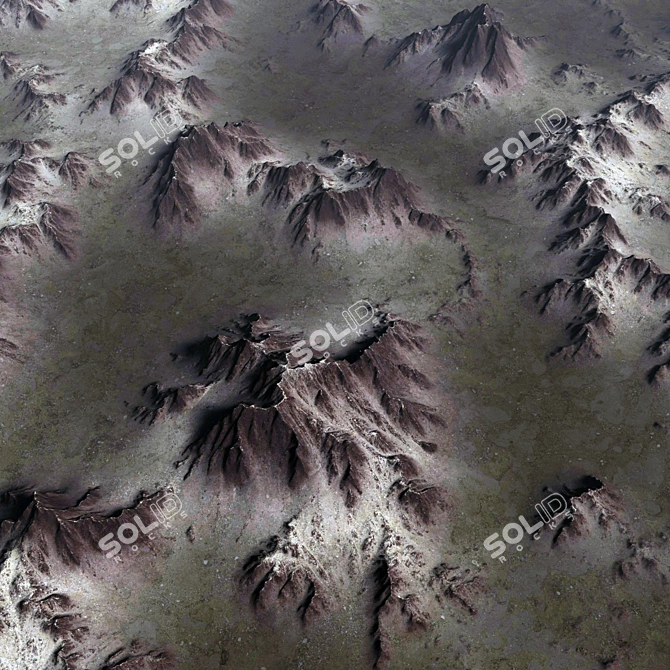 High-Res Snowy Mountain Terrain 3D model image 3