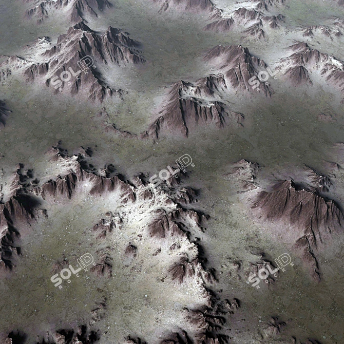 High-Res Snowy Mountain Terrain 3D model image 4