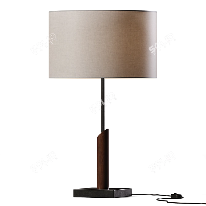 Rustic Charm Wood Table Lamp 3D model image 1