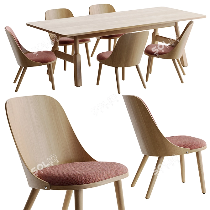 Sleek Sander Conference Table 3D model image 1