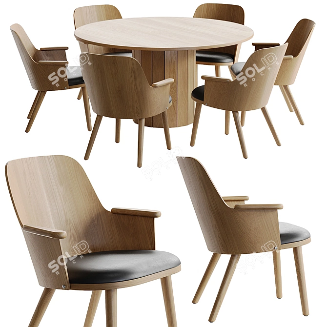 Sleek Sander Conference Table 3D model image 1