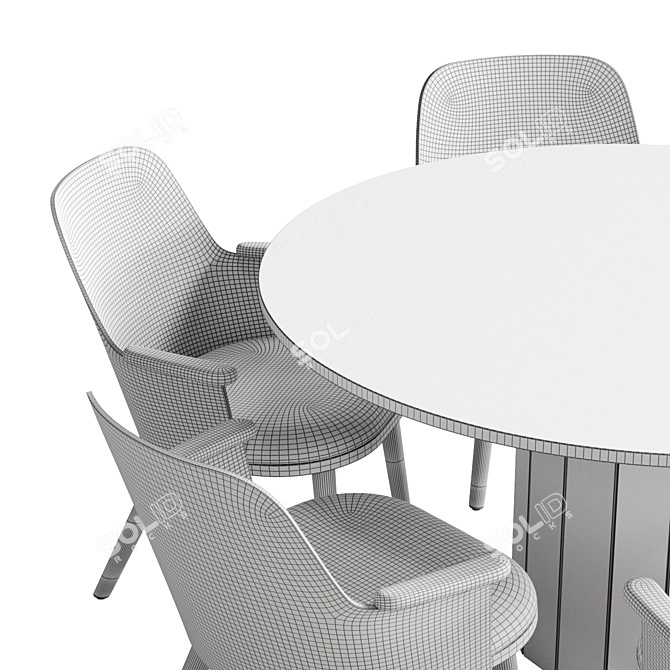 Sleek Sander Conference Table 3D model image 4