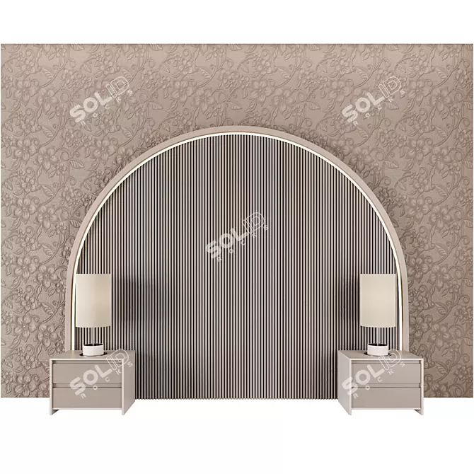 Headboard Wall Panel 3D model image 1