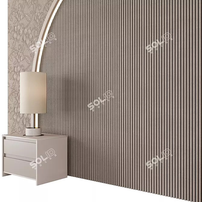 Headboard Wall Panel 3D model image 3