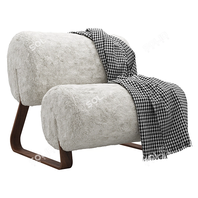  Modern Marshmallow Roll Accent Chair 3D model image 3