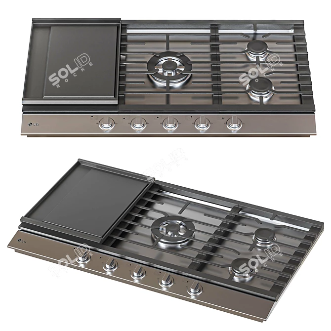 5-Piece LG Kitchen Appliance Set 3D model image 4