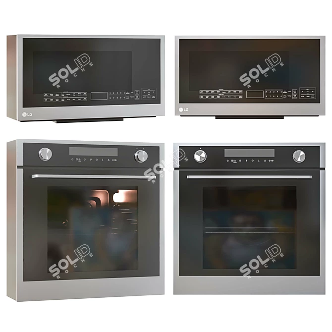 5-Piece LG Kitchen Appliance Set 3D model image 5