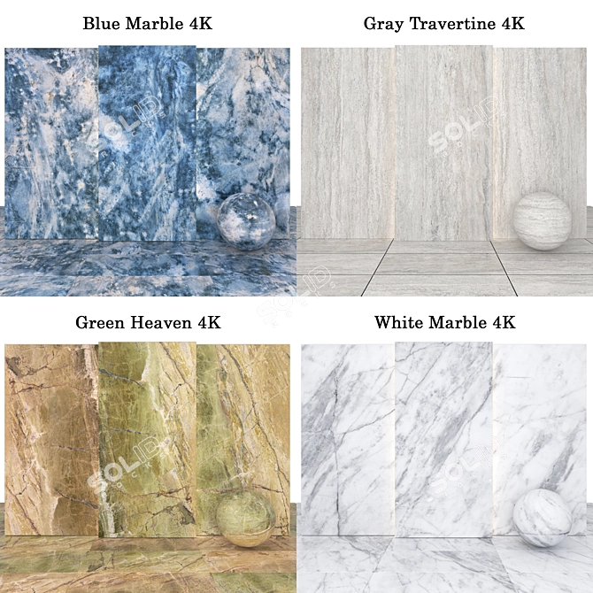 Marble Texture Collection Set 3D model image 2