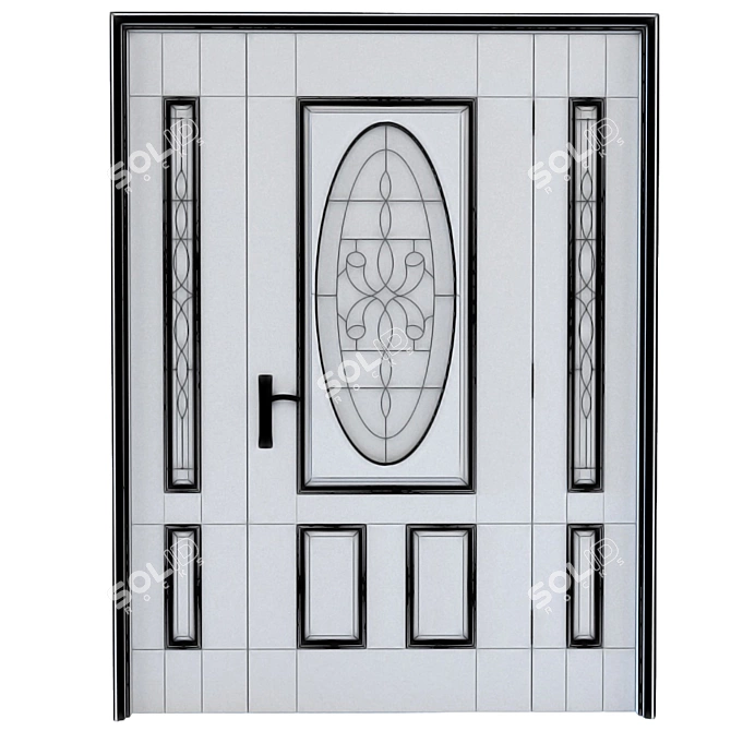 Dual-Sided Door with 4 Woods 3D model image 2