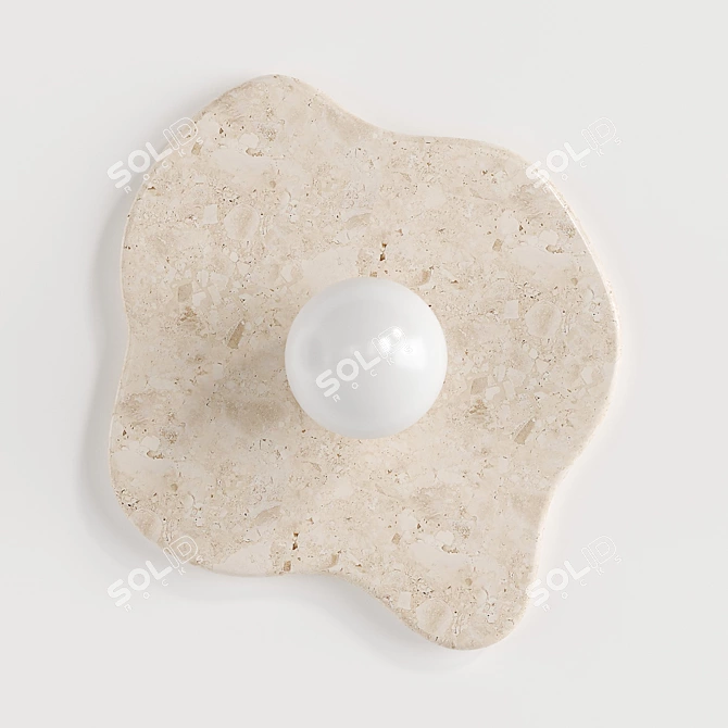  Blob Sconce #2 - Travertine 3D model image 3