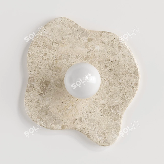  Blob Sconce #2 - Travertine 3D model image 4
