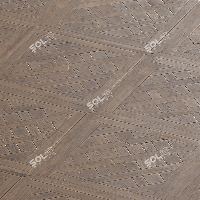 Aged Modular Parquet 3D model image 1