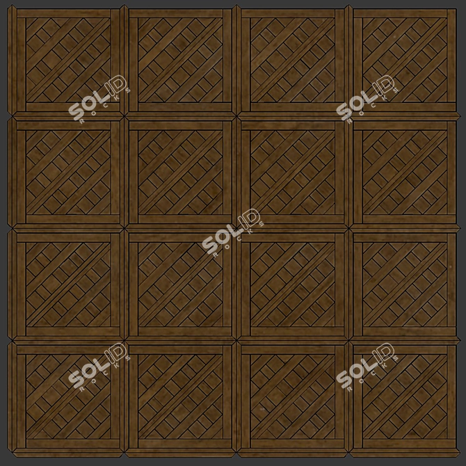 Aged Modular Parquet 3D model image 2