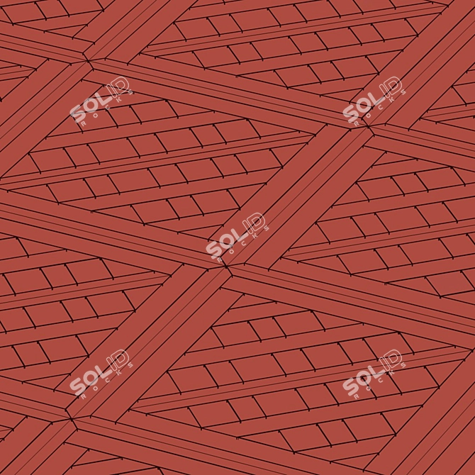 Aged Modular Parquet 3D model image 3