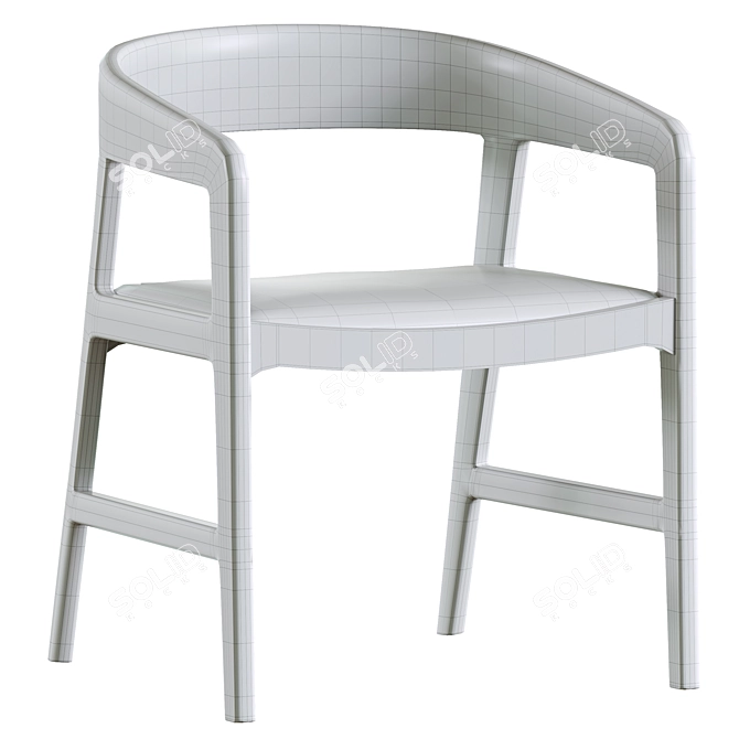 River Gray Chair: Oak & Fabric 3D model image 6