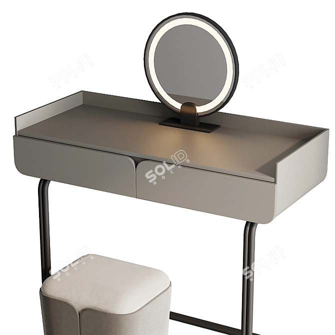 Modern White Vanity Dresser Table 3D model image 3