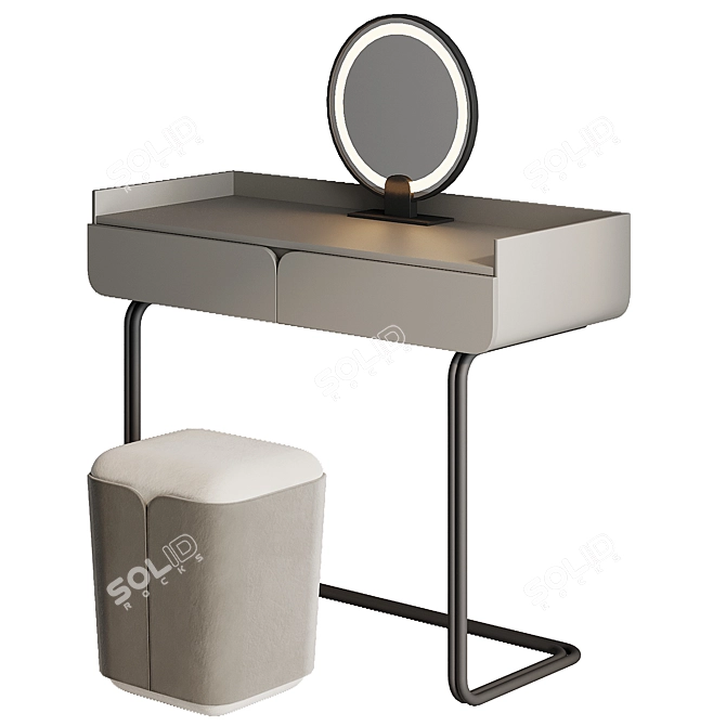 Modern White Vanity Dresser Table 3D model image 4