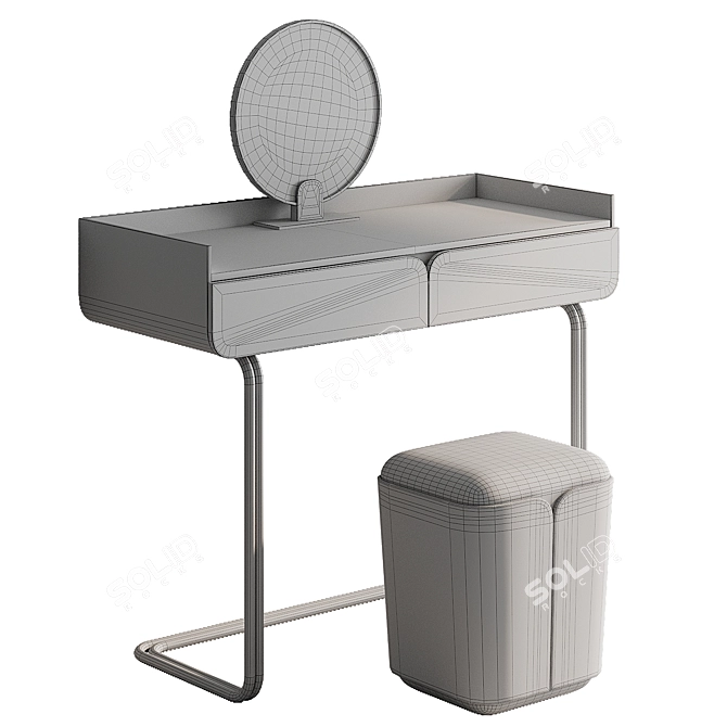 Modern White Vanity Dresser Table 3D model image 5