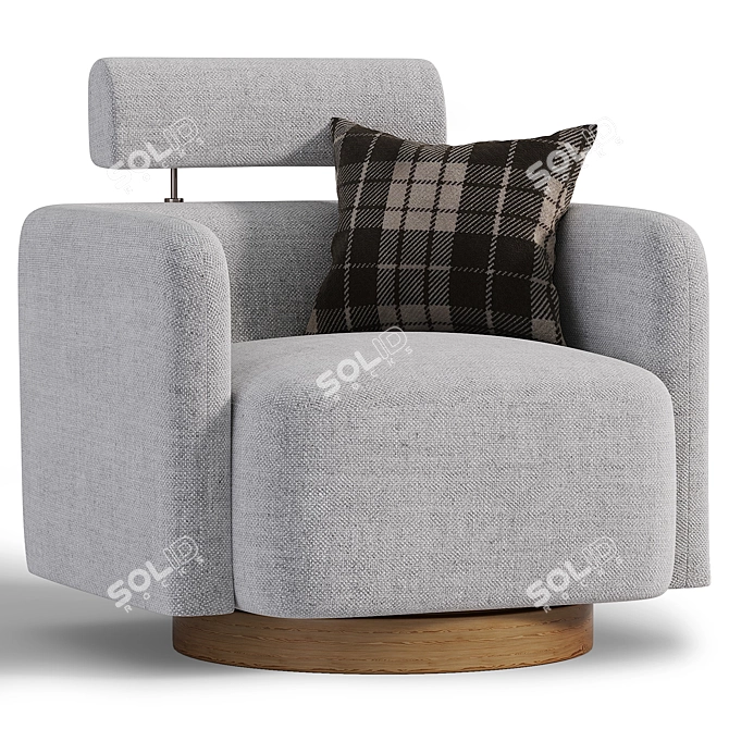 Adjustable Swivel Barrel Lounge Chair 3D model image 1