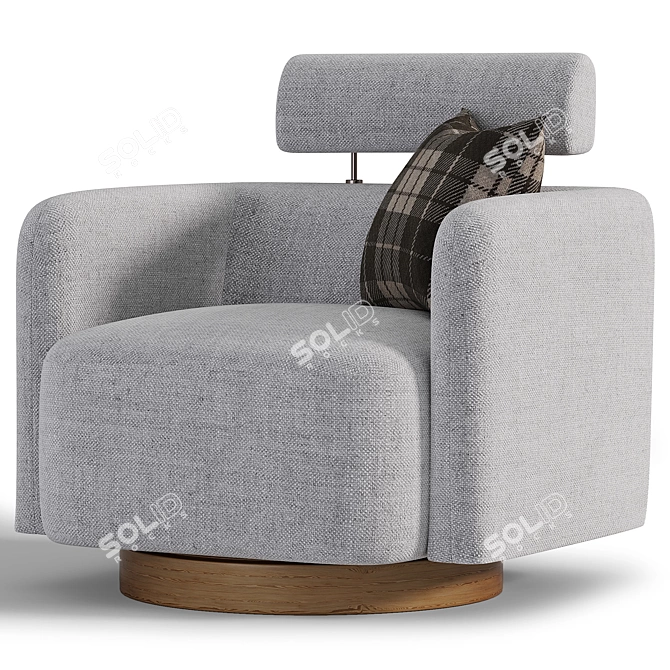 Adjustable Swivel Barrel Lounge Chair 3D model image 2