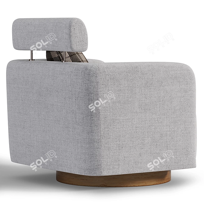 Adjustable Swivel Barrel Lounge Chair 3D model image 3