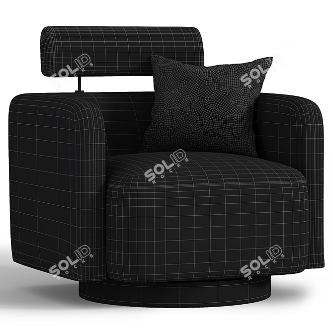 Adjustable Swivel Barrel Lounge Chair 3D model image 4