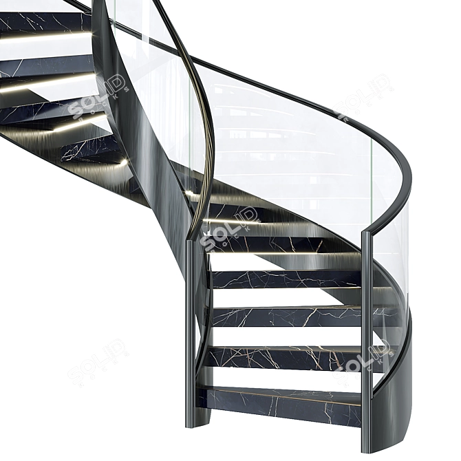 Luxury Spiral Staircases Set 2 3D model image 2